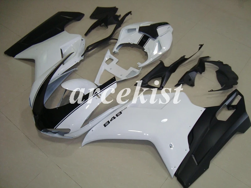 

Injection New ABS Full Fairings Kit Fit for DUCATI 848 evo 1098 1198 1098S 2007 2008 2009 2010 2011 2012 Body Set white
