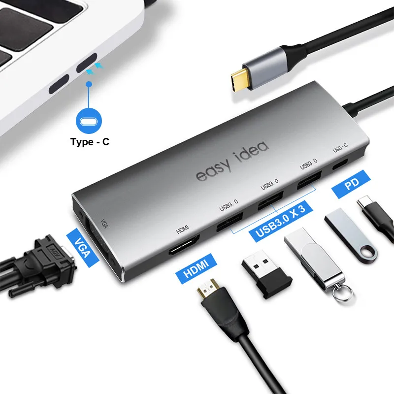 OTG USB Hub 3 0 USB C Hub HDMI 3 Port Splitter Multi USB 3 0 1