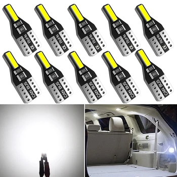 

10Pcs W5W T10 LED Canbus Light Bulbs Car Interior Dome Light Trunk Lamp Parking Lights Error Free 12V 7020 SMD 6000K LED Auto
