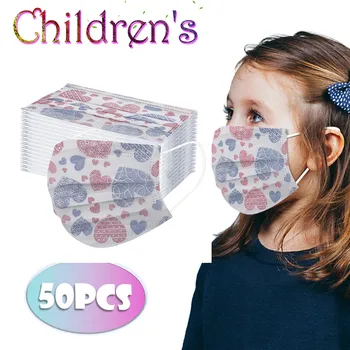 

50PC masks order child Spunlace Breathable Printed Mask Disposable Three-layer Nonwove mascarilla infantil face mask Boys Girls