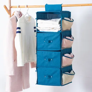 

3/4/5 Layers Hanging Organizer Cotton Linen Bathroom Shelf Wall Door Closet Storage Drawer Box Bag Sundries Clothes Containers