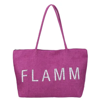 

Handbags Women Casual Shoulder Bag Large Straw Beach HandBag Zipper Pocket Letters 2020 daily use simple design gifts for lady