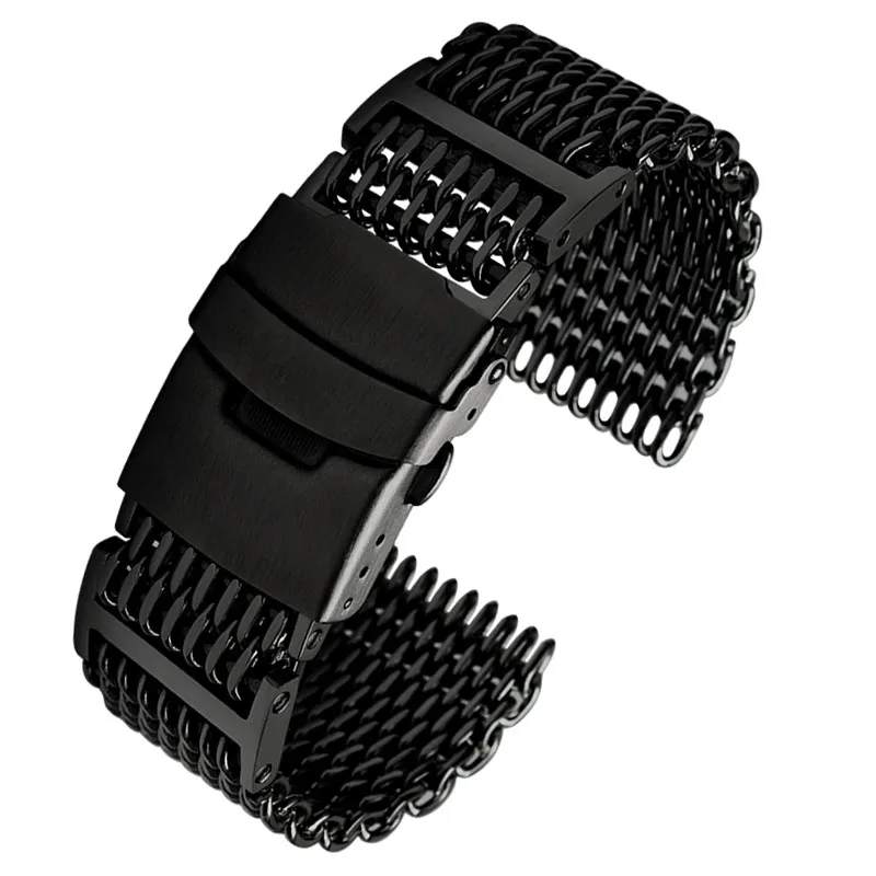 

High quality mesh stainless steel watchband 20mm 22mm 316L stainless steel bracelet for iwc omage wrist band metal milan band