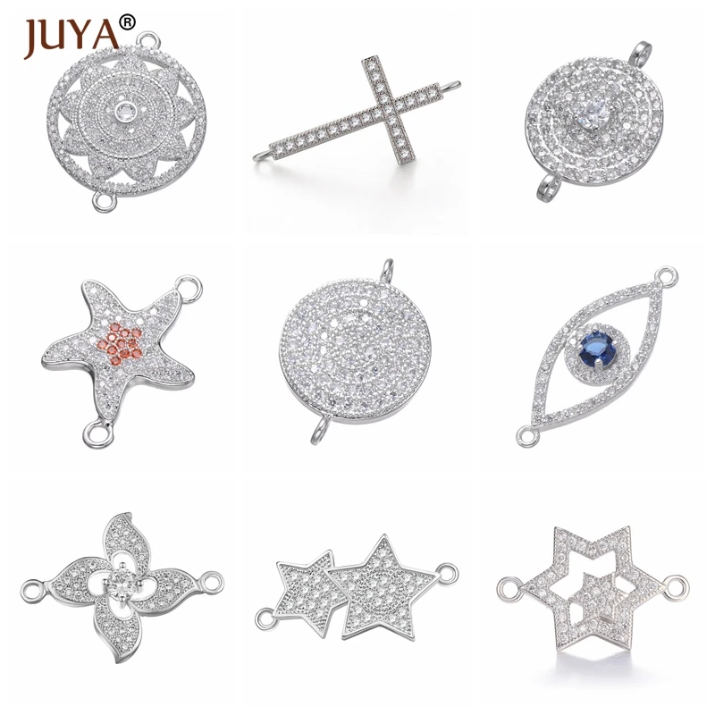 

Jewelry Making Supplies Shiny Zircon Rhinestone Series Connector Charm Accessories for Bracelet Necklace Earrings DIY Material