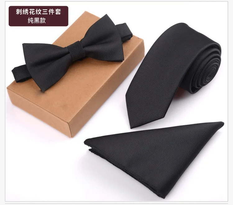 Men Bow Tie and Handkerchief Set 3 PCS
