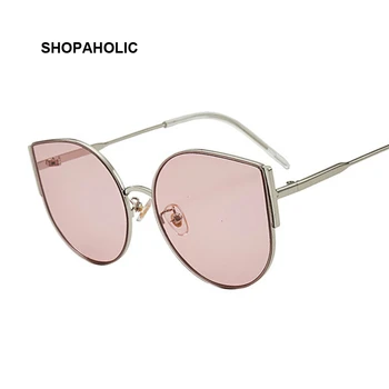 

New Fashion Cat Eye Sunglasses Women Luxury Brand Design Mirror Lens Vintage Sun Glasses Female Rose Gold Metal UV400 Oculos