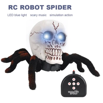 

Animal Remote 4 CH RC Robot Spider with Scared Blue light on Eyes Halloween Holiday Prank RC Spider Robots Toys Dropshipping