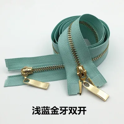 water blue 5# металлическая молния для шитья, куртка, пальто, женская ветровка, 1 штука, 80 см, 100 см, 120 см, длинная молния, цветная, черная, белая, темно-синяя - Цвет: water blue