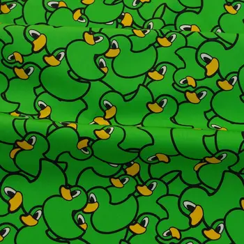 

1 yard duck on green printed Cotton Poplin Fabric (width=140cm)