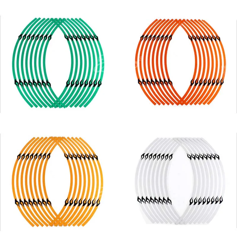 

18" Motorcycle Sticker Reflective Decals Wheel Tape Car For 4Wheels Rim Adesivi Moto For Honda Yamaha Kawasaki Suzuki Harley BMW
