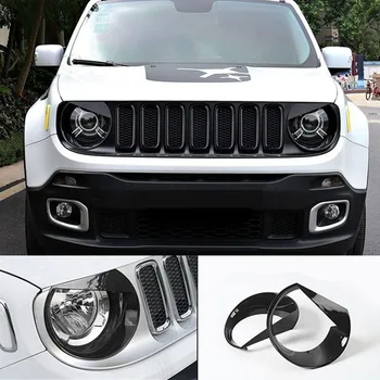 

Chuang Qian 1 Set/Pair Black Bezels Front Light Headlight Angry Bird Style ABS Trim Cover For Jeep Renegade 2015-2018