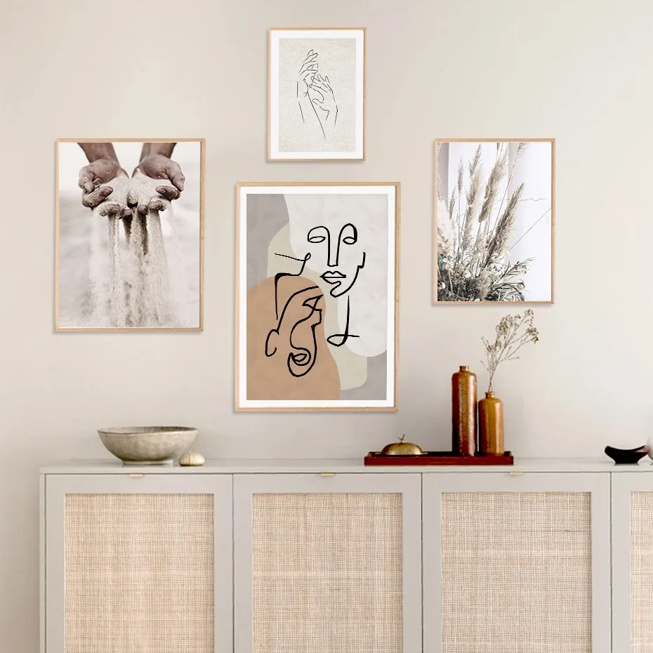 Trendy-Beige-Boho-Style-Sketch-Figure-Abstract-Canvas-Painting-Wall-Art-Picture-Living-Room-Home-Interior (2)