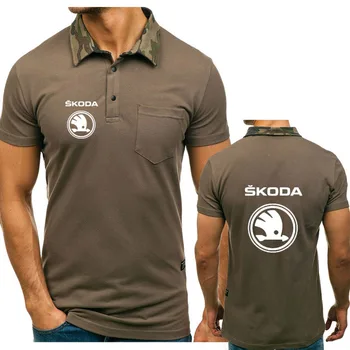 

Summer Men's polo short sleeve for Skoda Car Logo Printing high quality Mens Short Sleeve Fashion casual Cotton Mens Polo shirtK