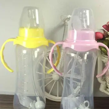 

240ml Baby bottle Infant Newborn Children Learn Feeding Drinking Handle Bottle Kids Straw Juice Water Bottles Training Cup