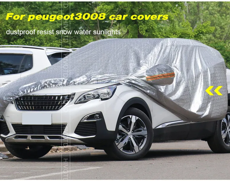Hivotd для peugeot 3008 GT/5008 GT, аксессуары для автомобиля, алюминиевая пленка, для улицы, водонепроницаемая, защита от солнца, снега, пыли