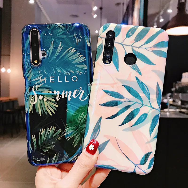 

Candy Color Leaf Case For Samsung S8 S9 Plus S10E Green Banana Leaves Phone Cases For Samsung Note9 S7edge Soft TPU Full Cover