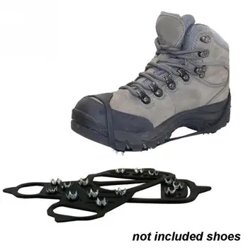 

1 Pair Anti Slip Crampons Walking Ice Snow Route Camping Shoe Point Ice Gripper Climb Stretch Tight Rubber Band 8 Nails Spikes