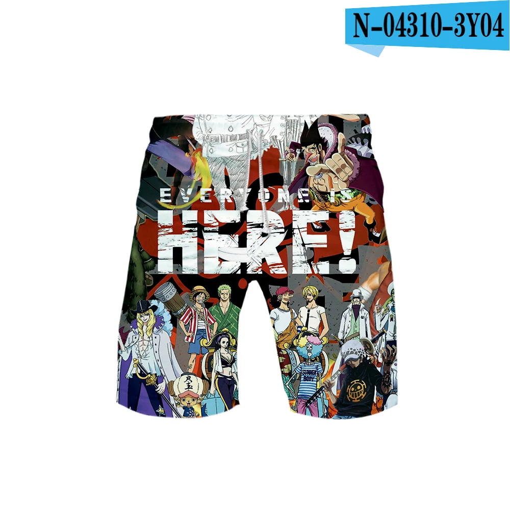 One piece 3D печатных пляжные шорты мужские уличная короткие брюки kpop Повседневная Уличная летняя одежда Новое поступление бегунов для мужчин - Цвет: Синий
