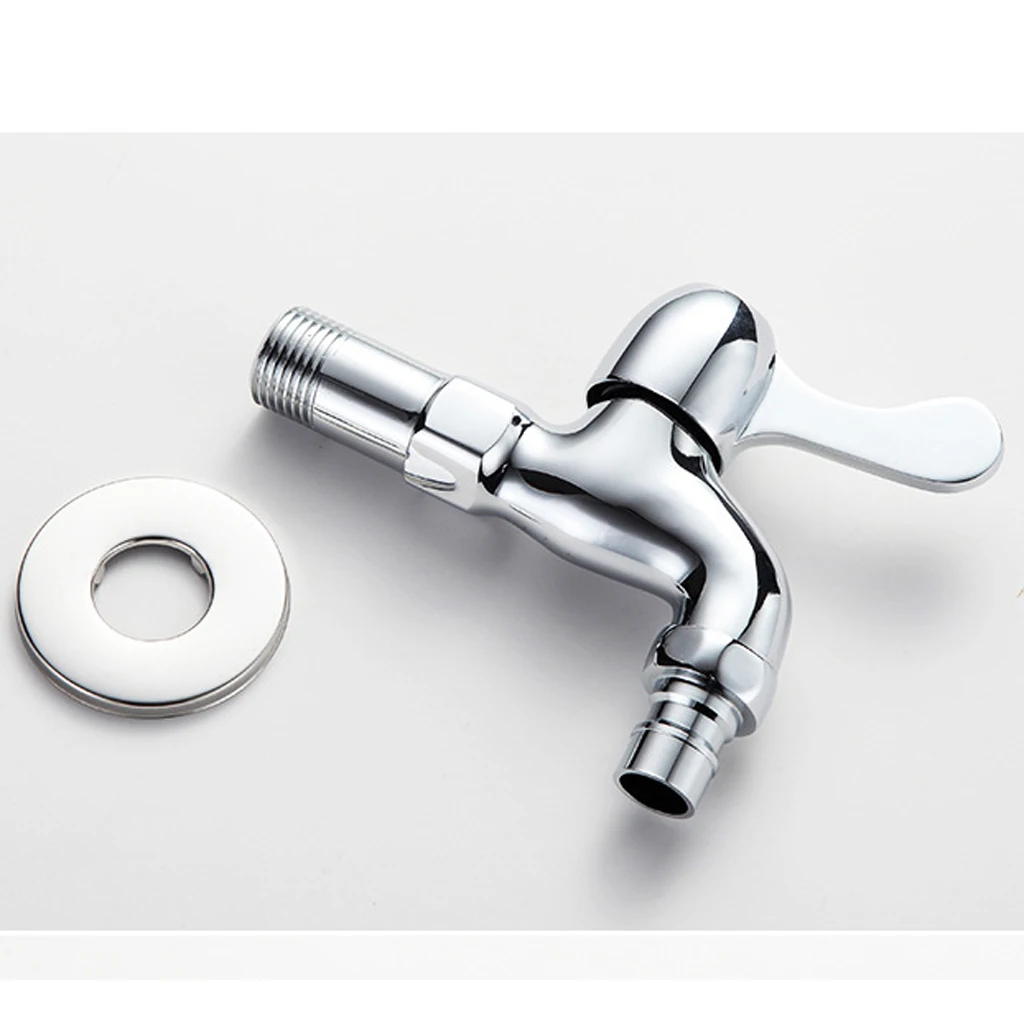 Brass Chrome Plated Washing Machine Wall Mounted Bathroom Kitchen Faucet Tap