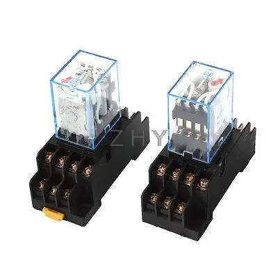 

2 Pcs AC 110/120V Coil 14Pin 4PDT 35mm DIN Rail Electromagnetic Power Relay