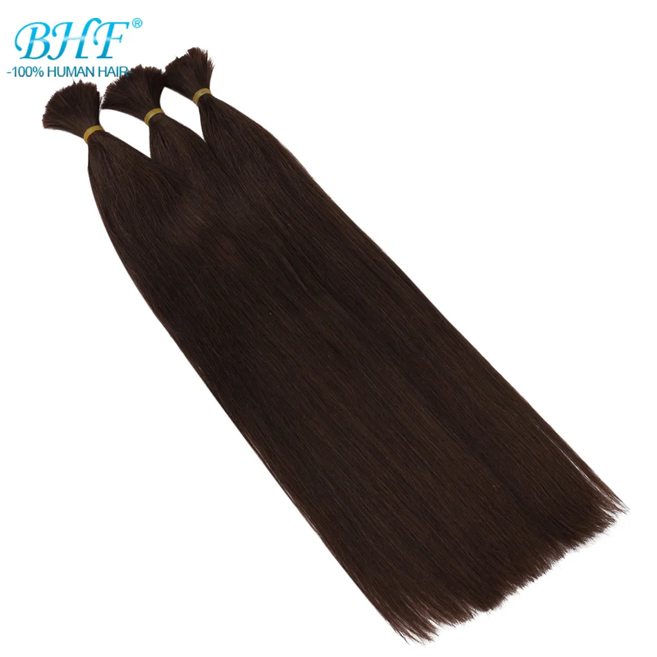 BHF No Weft Human Hair Bulk Remy Straight Human Braiding Hair Bulk Brazilian Hair 100g/piece