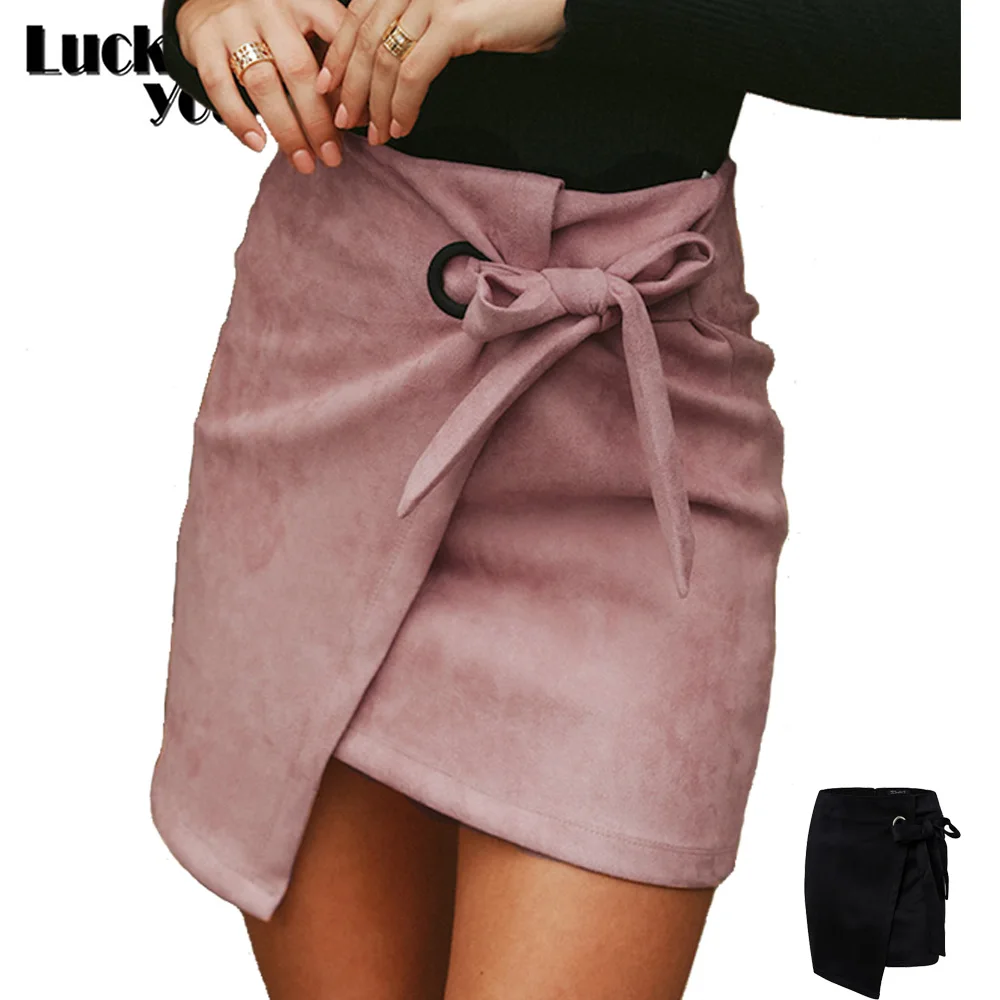 

New Arrive 2020 Womens Spring Autumn Fashion Sexy Pink Asymmetrical Skinny Skirts Female Sheath Mini Skirt Girls Street Skirts