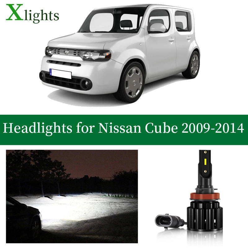 

Xlights LED Headlight Bulb For Nissan Cube 2009 2010 2011 2012 2013 2014 Low High Beam Canbus Headlamp Lamp Light Accessories