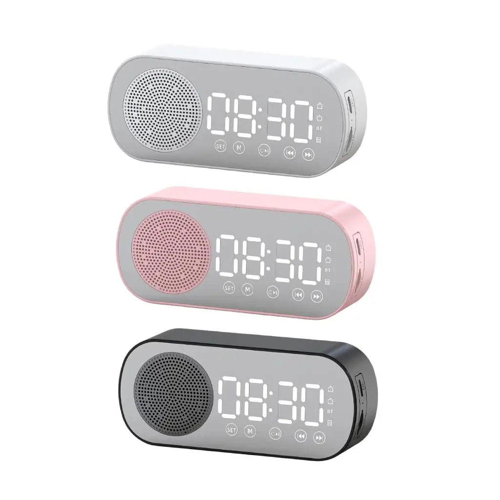 Беспроводной цифровой Bluetooth-будильник компактные зеркальные цифровые часы с