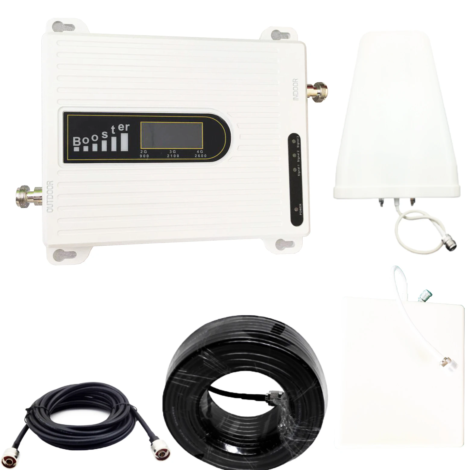 

Triple Band Signal Booster 900 2100 2600 mhz Mobile Phone Signal Repeater Cell Phone Cellular Amplifier 2600MHZ 2g 3g 4g GSM