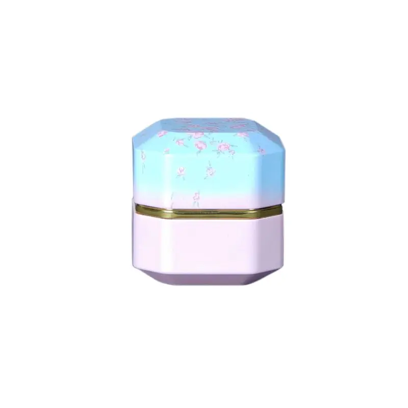 Цветок жестяная коробка для хранения чая кофе конфеты Алмазная форма металлический чехол для свадьбы - Цвет: -BL