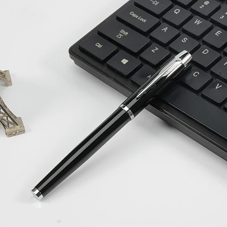 black silver 1pcs Custom Logo Милая металлическая гелевая ручка Роскошный персональный Kawaii канцелярский магазин пункт Забавный школьный офисный материал поставка стационарная вещь - Цвет: black silver 1pcs