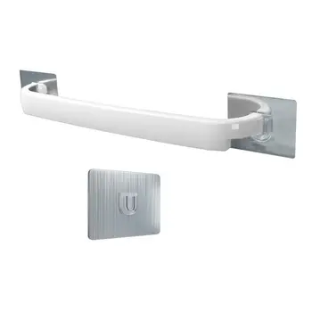 

Self Adhesive Wall Mounted Bathroom Towel Bar Shelf Rack Holder Toilet Roll Paper Hanging Hanger Multifunctional Plastic Holder