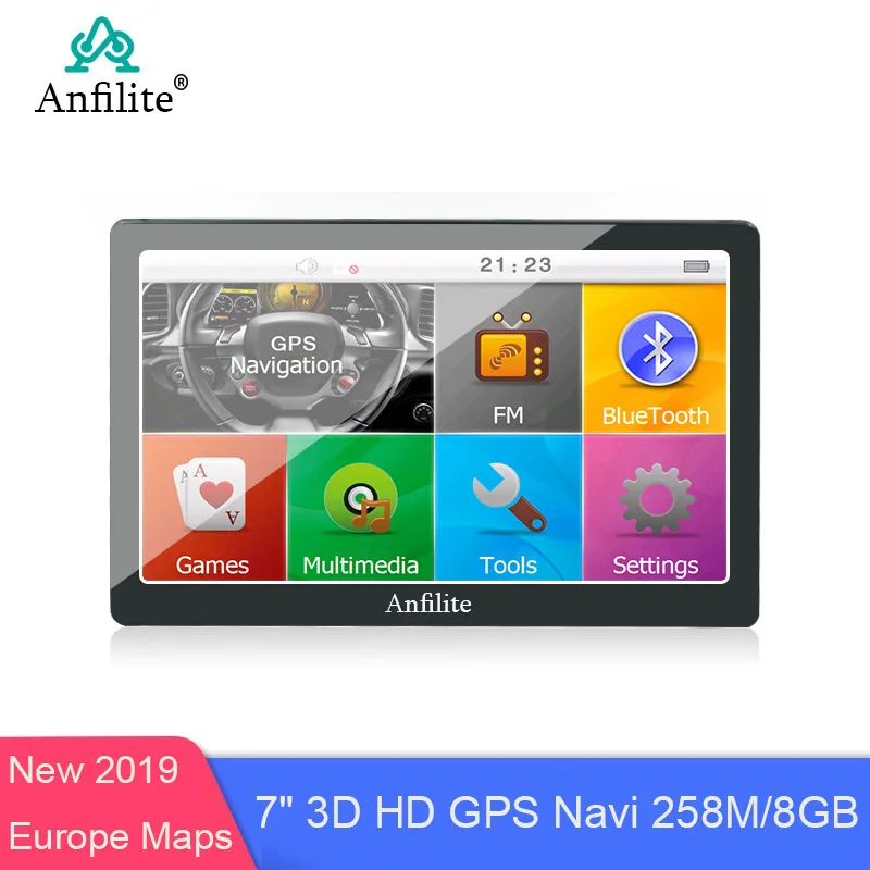 Автомобильный навигатор Anfilite 7 дюймов GPS 256 м + 8 Гб FM спутниковая навигация Navitel