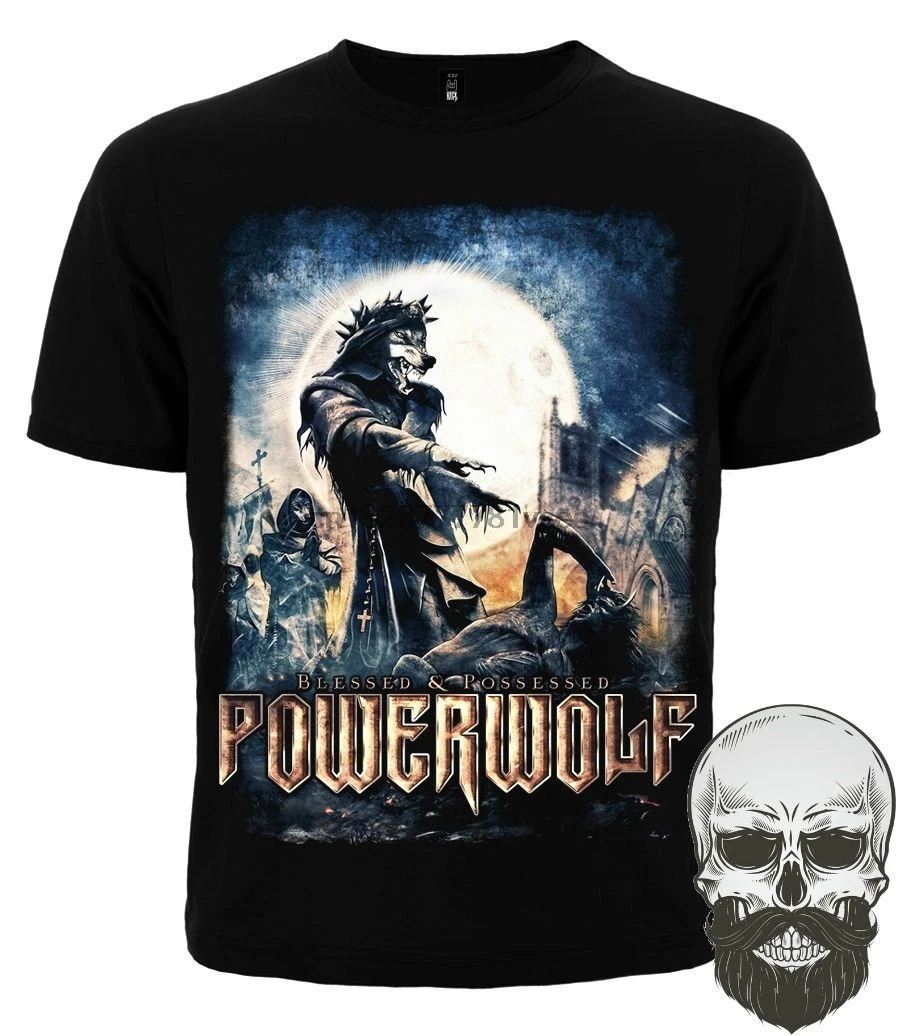 Футболка + майка POWERWOLF BLESSED hessed новинка 2019 года летняя мужская футболка с круглым