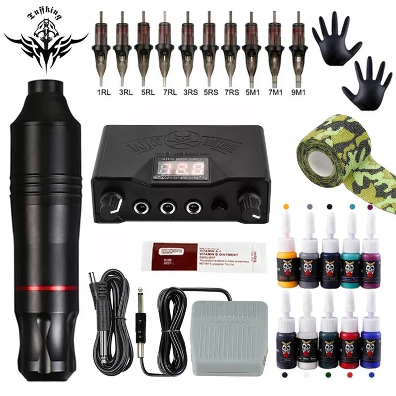 Best Offers Tattoo-Machine-Kits Cartridges-Needles Rotary-Pen Permanent Artist with  YDwpeg9bpYz