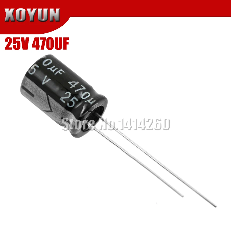 

20PCS Higt quality 25V470UF 8*12mm 470UF 25V 8*12 Electrolytic capacitor