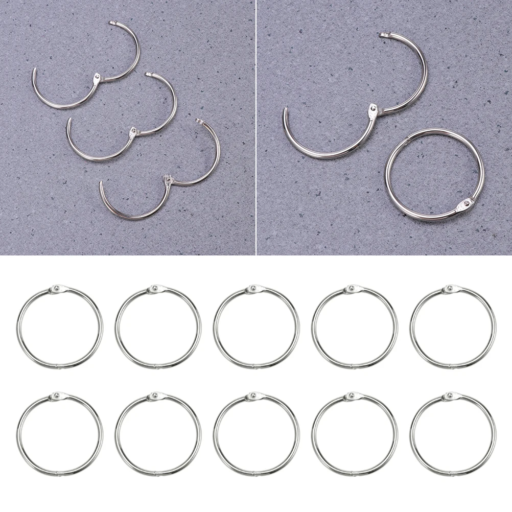 Loose-Leaf Open Paper Ring DIY Loose Binder Rings Diy Loose Leaf Rings Inner Diameter 25mm Outer Diameter 30mm 100Pcs
