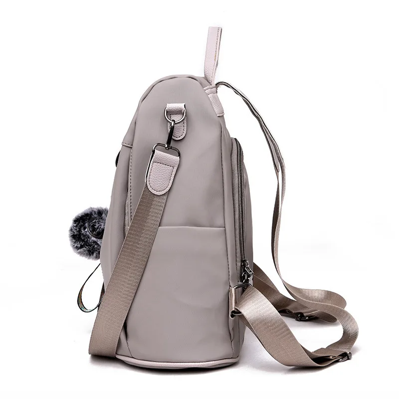 Waterproof Casual Women Backpack Purse Anti-theft Rucksack Mochila Hairball Lightweight School Shoulder Bag for Teenagers Girls