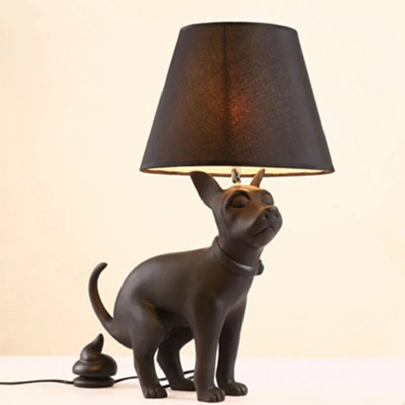 Postmodern minimalist Black Dog LED table Desk Lamp light Fixture Bedroom Ac90-260v resin standing reading lamp home Lighting