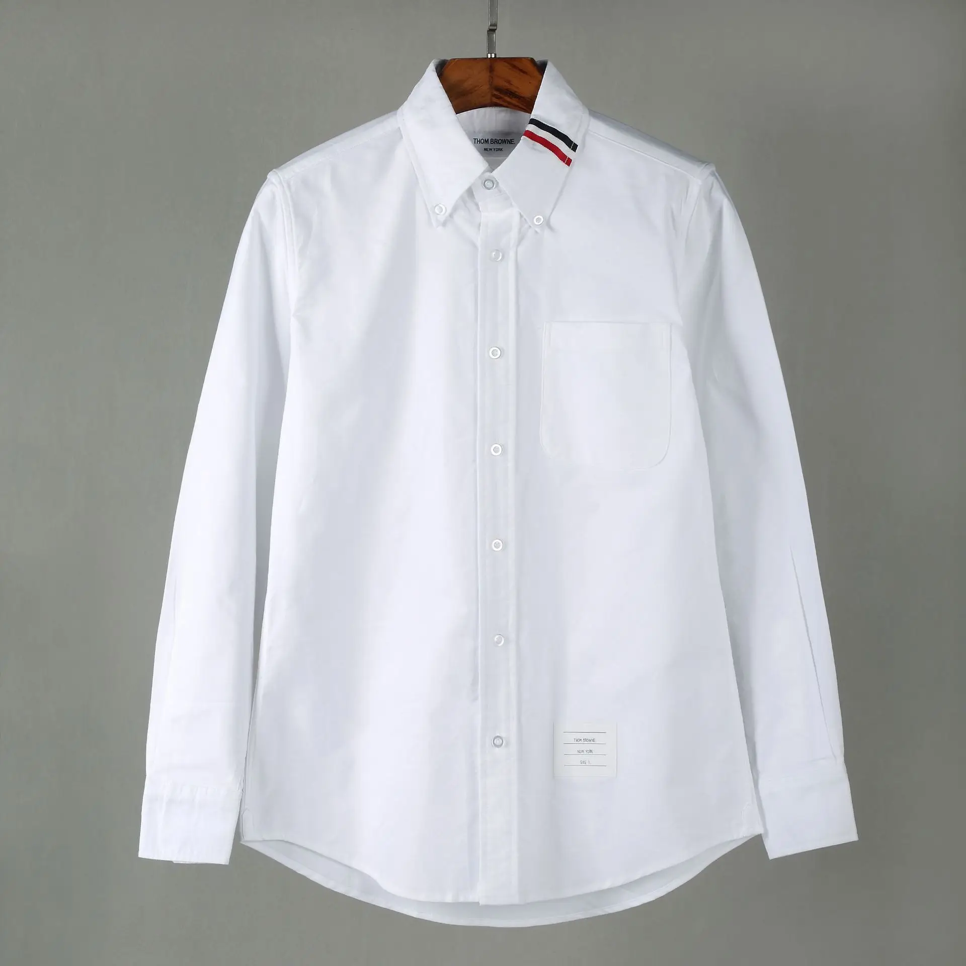 Модные TB солнцезащитные очки THOM брендовые рубашки Для мужчин Slim Fit Белая Повседневная рубашка с длинным рукавом и отложным воротником однотонная оксфордская Мужская одежда