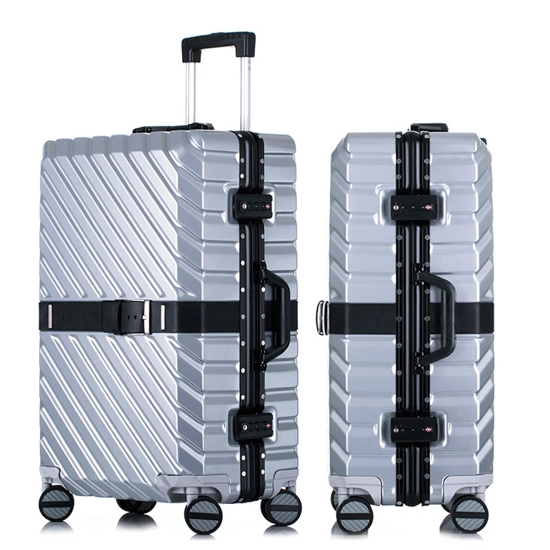 Silver 2" 24" 2" 29" Алюминиевый Чехол для багажа компьютера чехол на колесиках металлический чехол для багажа на колесиках Чехол для багажа - Цвет: Silver