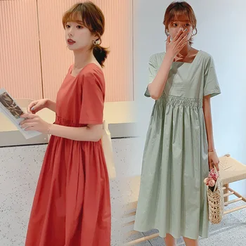 

2020 New Fashion Women Pregnant Maternity Nursing Solid Breastfeeding Summer Dress beach clothes for pregnance women dresses