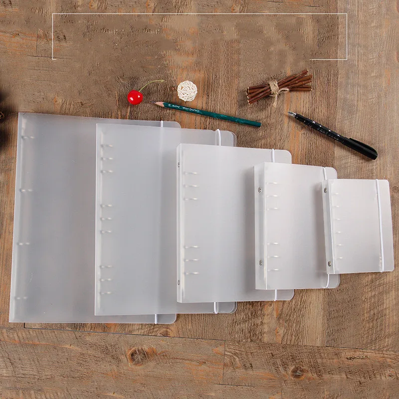 

Office PP Matte Transparent A5 A6 A7 Holes Loose-Leaf Notebook Case Inner Page Notebook Shell Office School Supplies