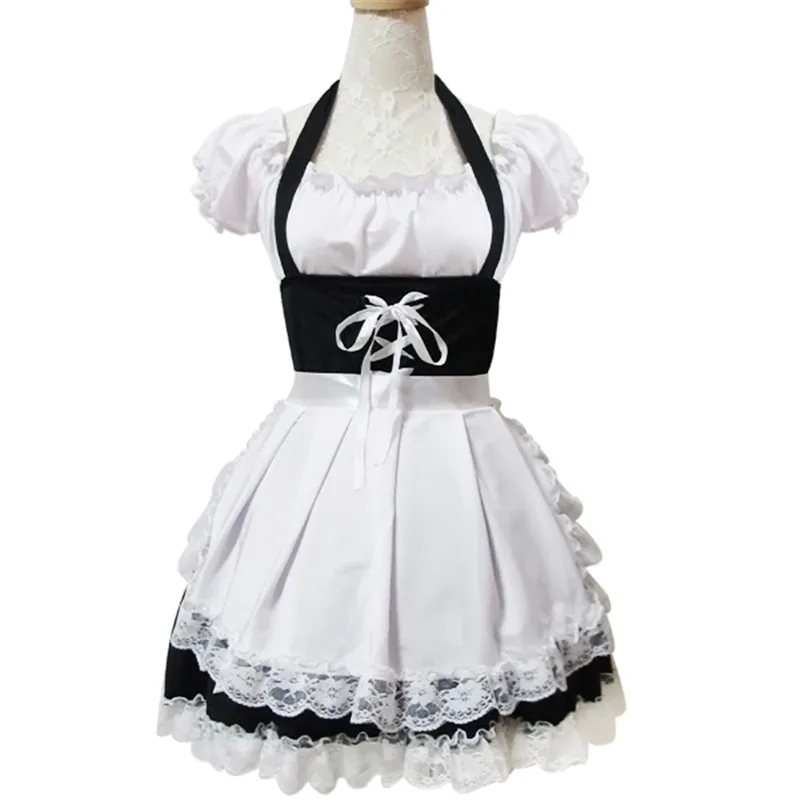 

Customized handcraft Lolita Lace ruffled skirt super sweet and pretty cosplay costume Maid Dress