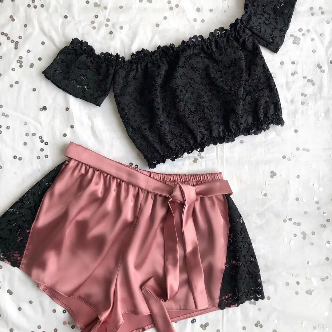 3 шт. женские кружевные пикантные пижамные наборы Babydoll дамское белье короткий топ бюстгальтер стринги Нижнее белье Ночное белье женский пижамный комплект для вечеринок