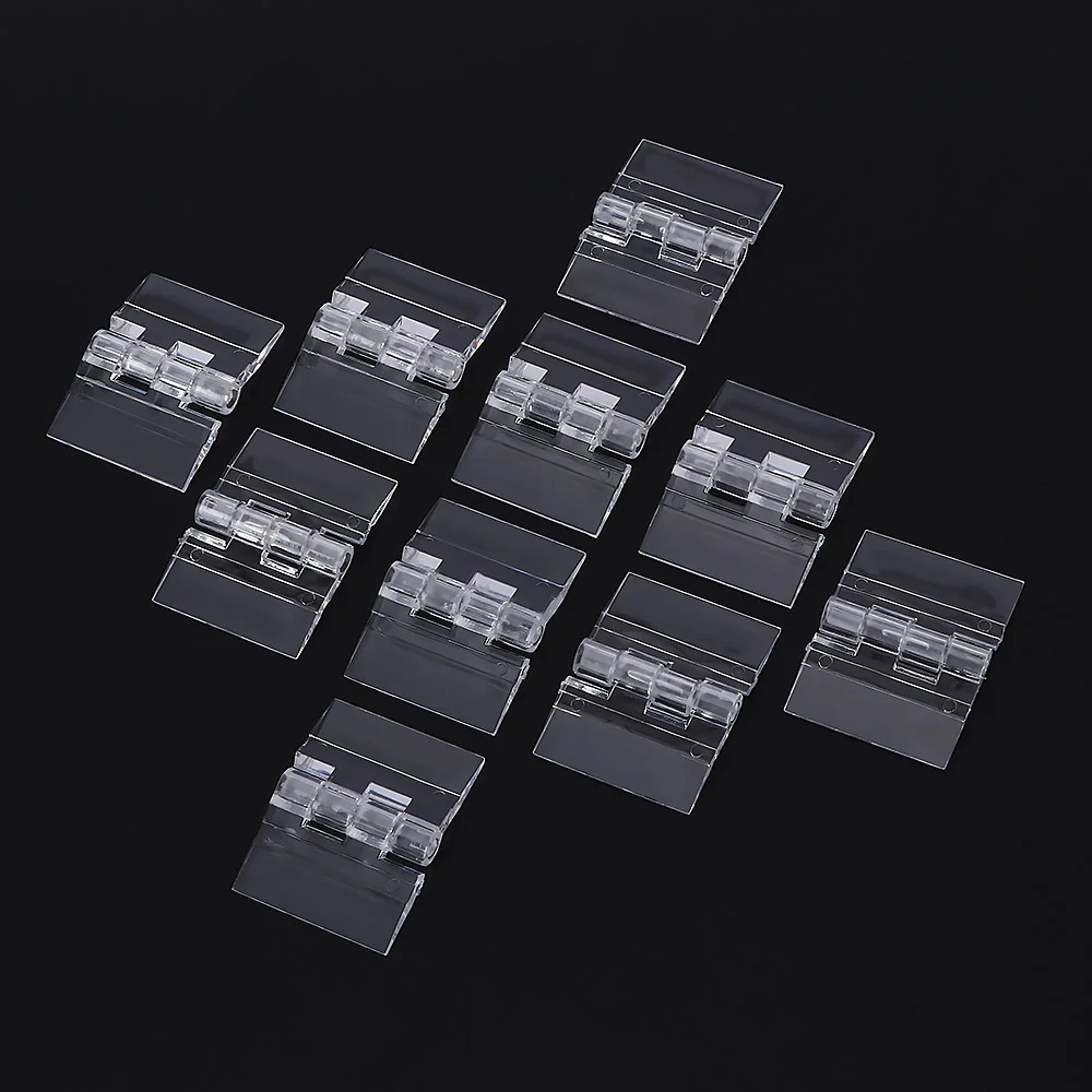 

10Pcs/pack Transparent Plastic Folding Hinges Durable Clear Acrylic Hinge Tools Furniture Hinges