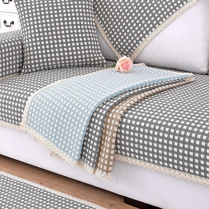 New Summer Ice Silk Sofa Cover Slipcovers All-inclusive Couch Case for Different Shape Loveseat Chair L-Style Towel | Дом и сад