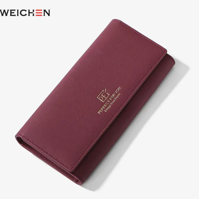 Женский Длинный кошелек Weichen фирменный женский с застежкой дизайнерский для