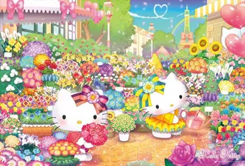 

Jmine Div 5D Hello Kitty Cat Flower Full Diamond Painting cross stitch kits art High Quality Cartoon 3D paint by diamonds