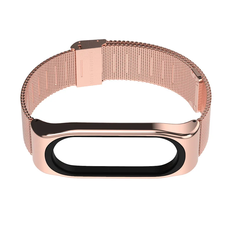 Mi jobs браслет mi band 4 металлический ремешок из нержавеющей стали для xiaomi mi band 3 ремешок mi band 4 Pulsera watch correa - Цвет: Rose Gold